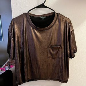 Metallic boxy tee shirt
